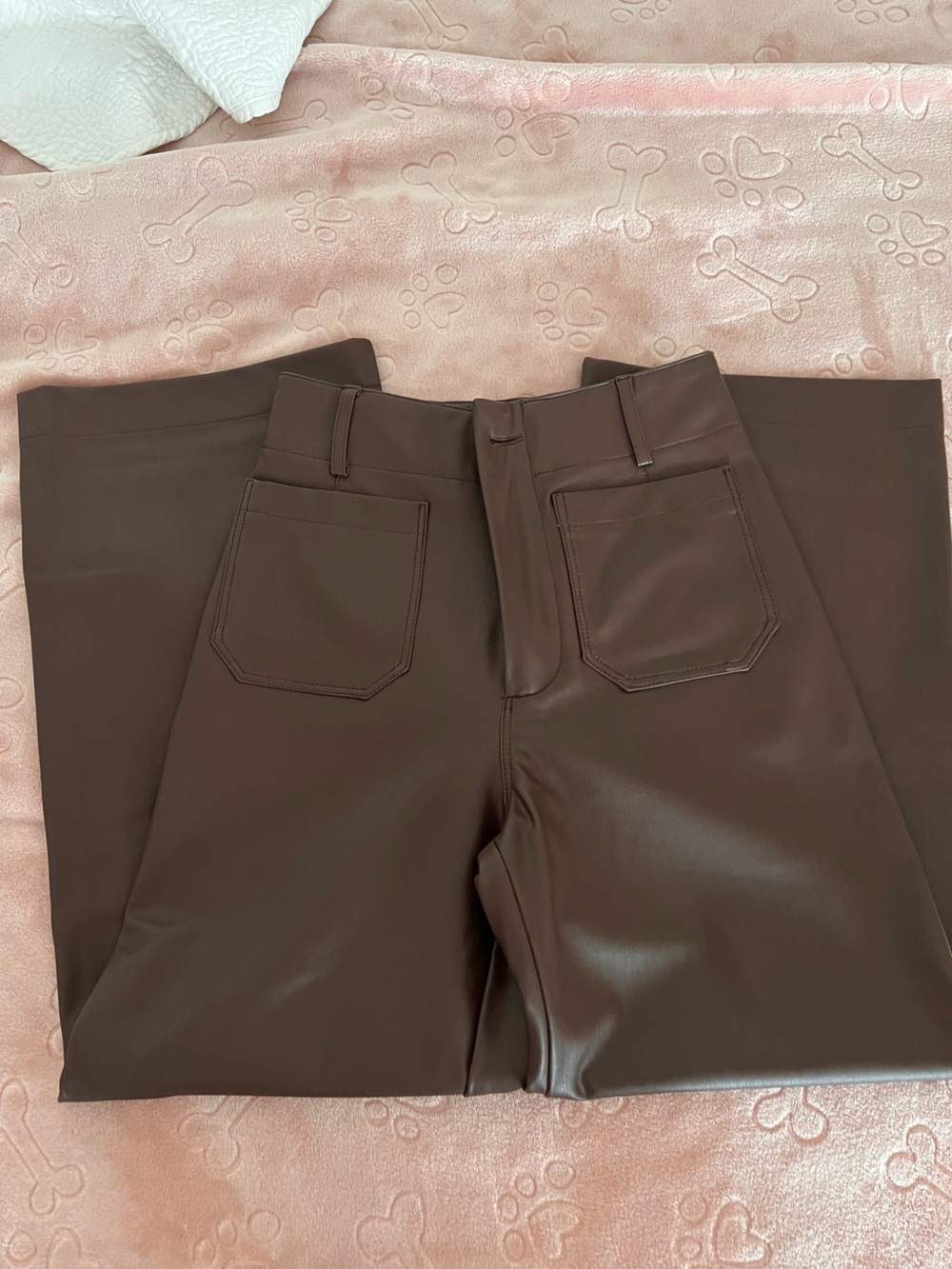 Anthropologie Maeve Chocolate Brown Faux Leather Pants